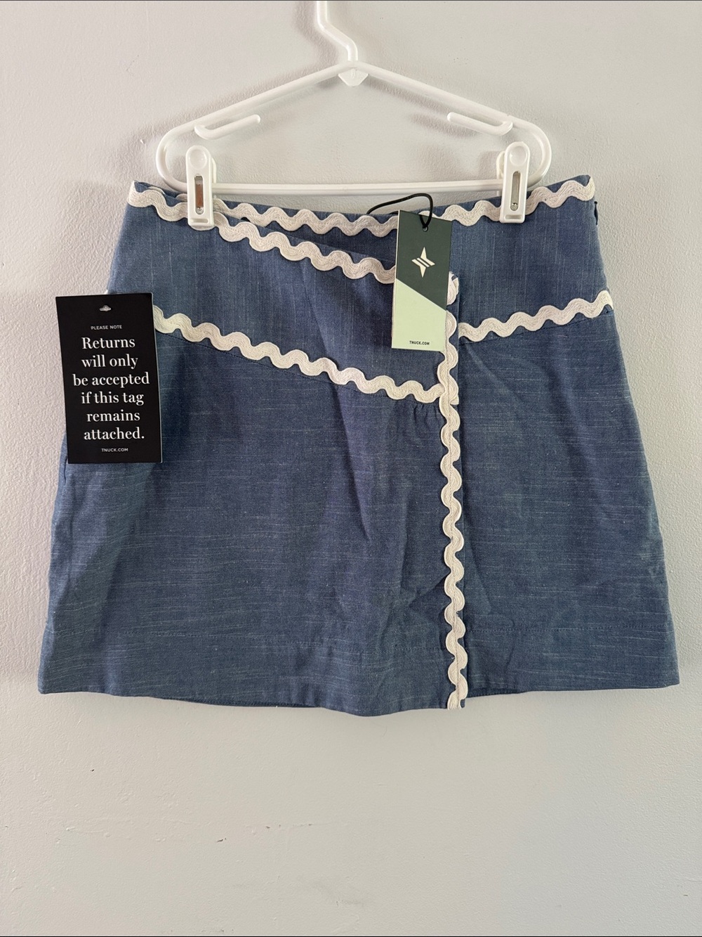 NWT Tuckernuck Chambray Ric Rac Mini Skirt Sz 4